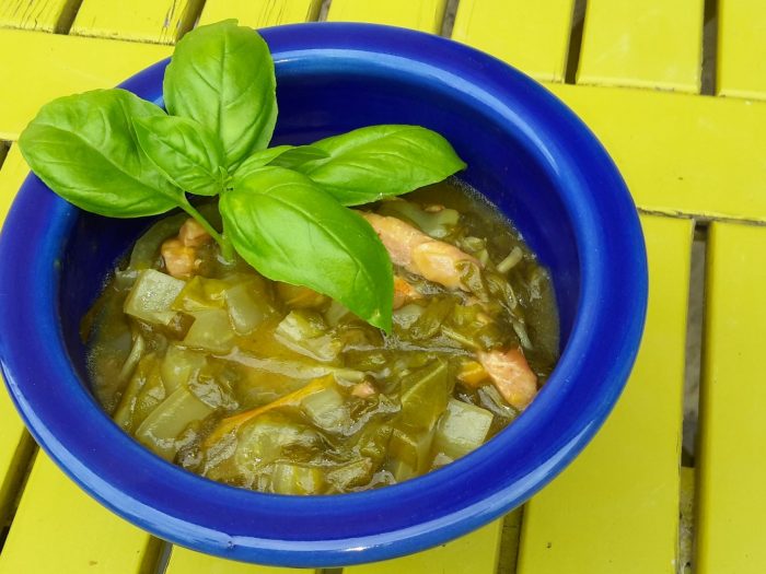 Swiss chard with the green