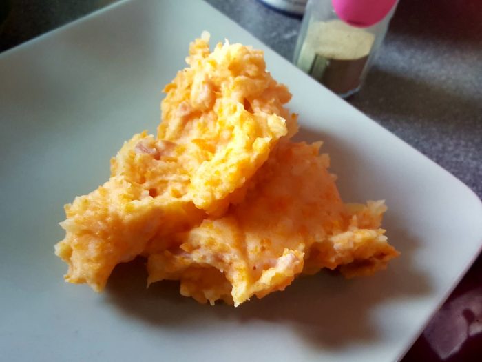 Mash potatoes with carrots