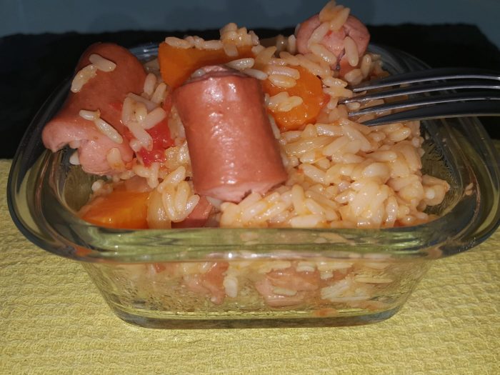 Rice with Strasbourg sausages