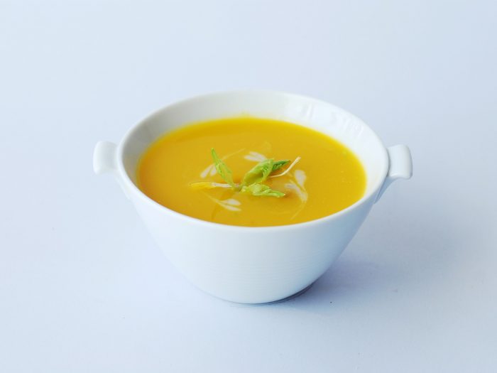 Carrot soup with coconut milk